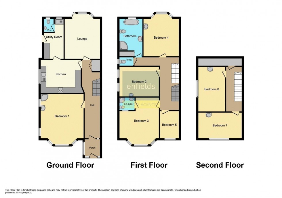 Floorplan for 6 Double Bedroom, Student Home