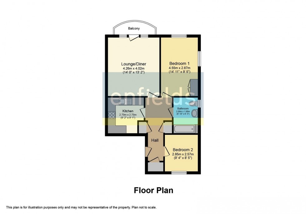 Floorplan for Camborne Close, Bishopstoke, Eastleigh, SO50 6HA
